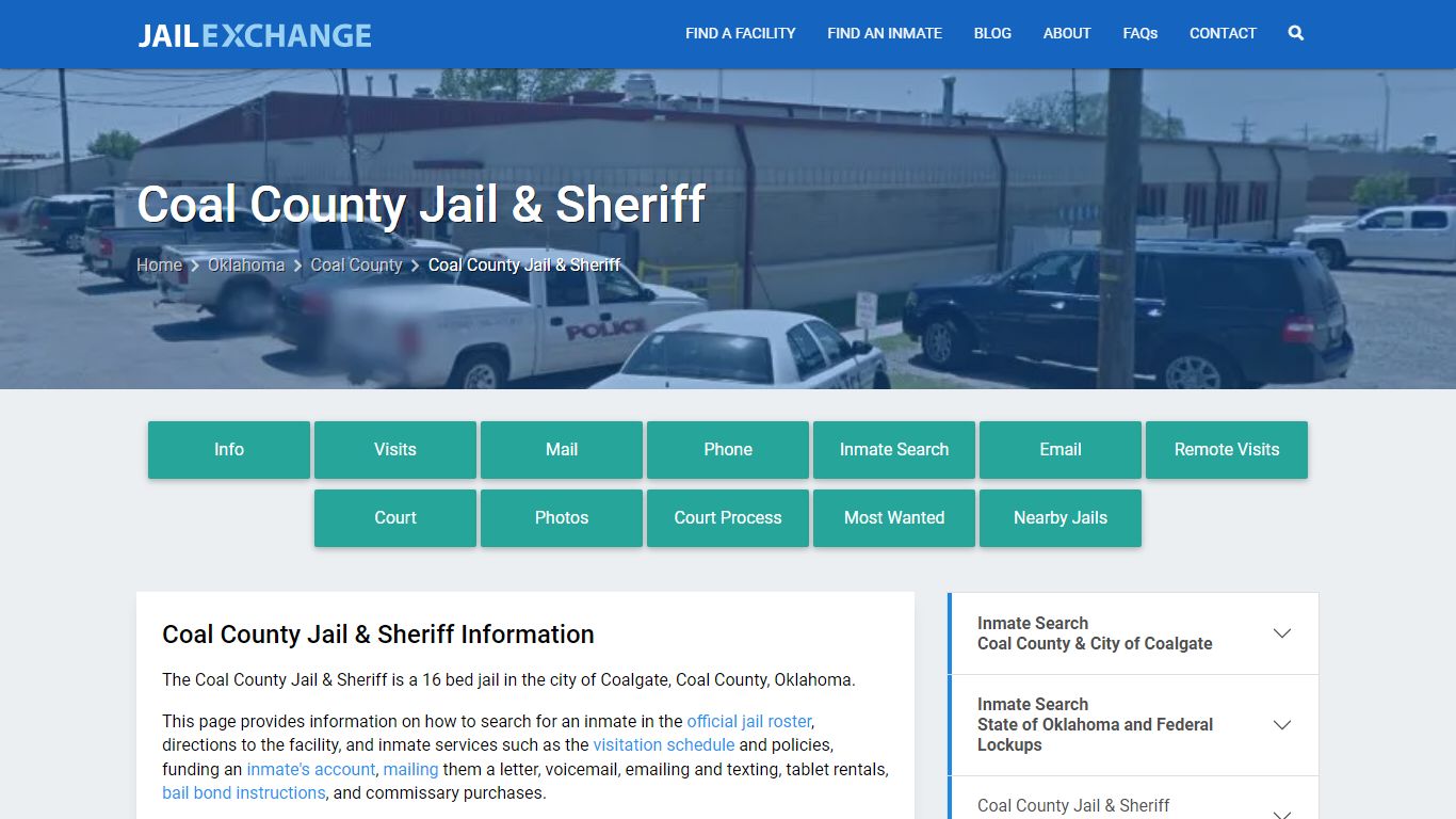 Coal County Jail & Sheriff, OK Inmate Search, Information